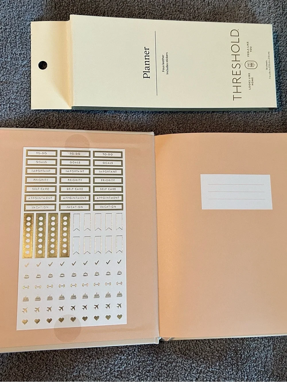 Target Threshold Faux Leather Planner in Pale Peach